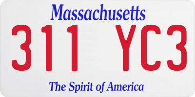MA license plate 311YC3