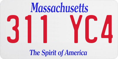 MA license plate 311YC4