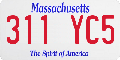MA license plate 311YC5