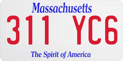 MA license plate 311YC6
