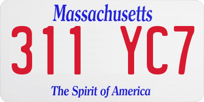 MA license plate 311YC7