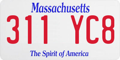 MA license plate 311YC8