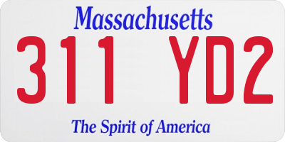 MA license plate 311YD2