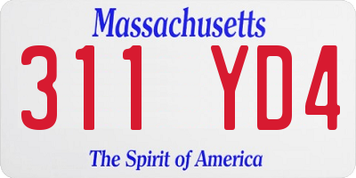 MA license plate 311YD4