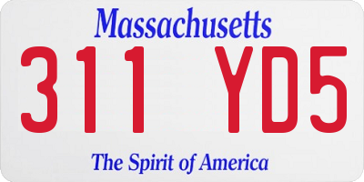MA license plate 311YD5