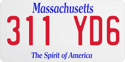 MA license plate 311YD6
