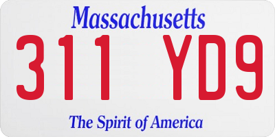 MA license plate 311YD9