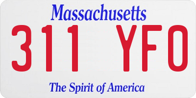 MA license plate 311YF0