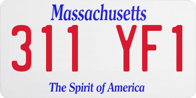 MA license plate 311YF1