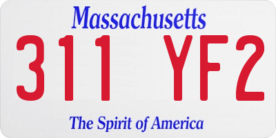 MA license plate 311YF2
