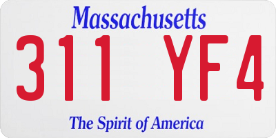 MA license plate 311YF4