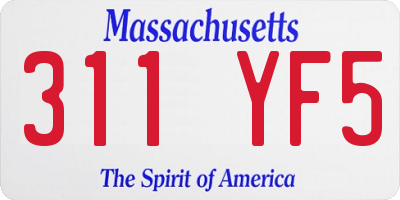 MA license plate 311YF5