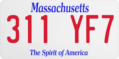 MA license plate 311YF7