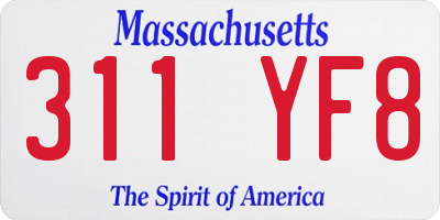 MA license plate 311YF8