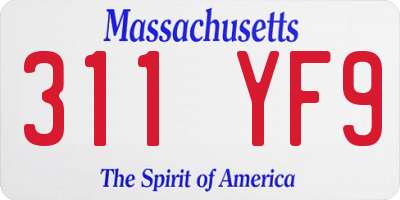MA license plate 311YF9