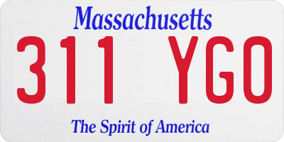 MA license plate 311YG0