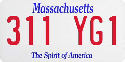 MA license plate 311YG1