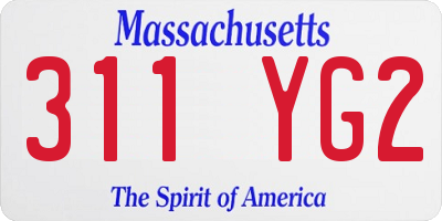 MA license plate 311YG2