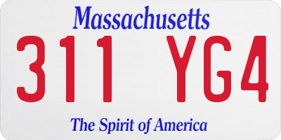 MA license plate 311YG4