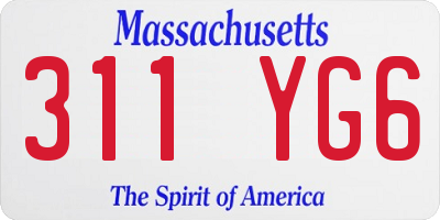 MA license plate 311YG6