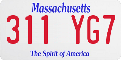MA license plate 311YG7
