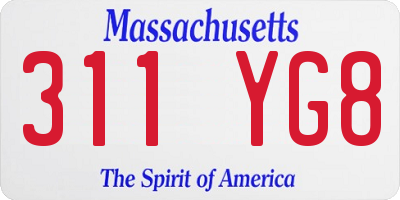 MA license plate 311YG8