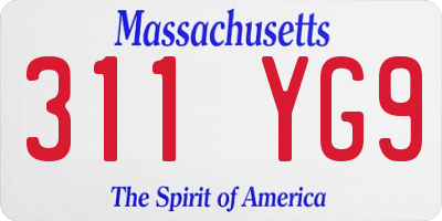 MA license plate 311YG9