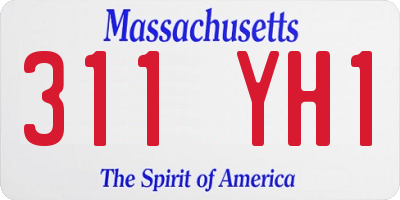 MA license plate 311YH1