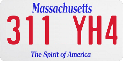 MA license plate 311YH4