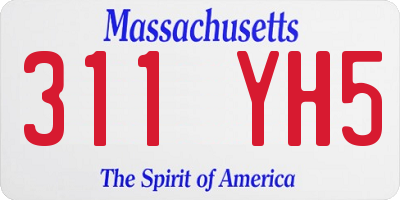 MA license plate 311YH5