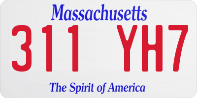 MA license plate 311YH7