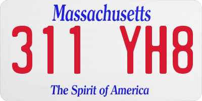 MA license plate 311YH8