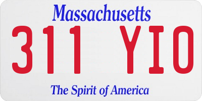 MA license plate 311YI0