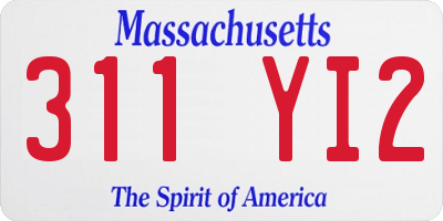 MA license plate 311YI2