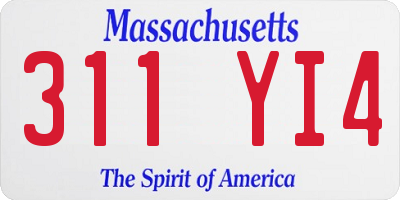 MA license plate 311YI4