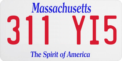 MA license plate 311YI5