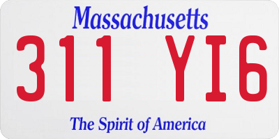 MA license plate 311YI6