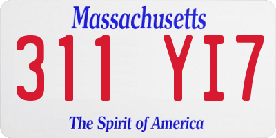 MA license plate 311YI7