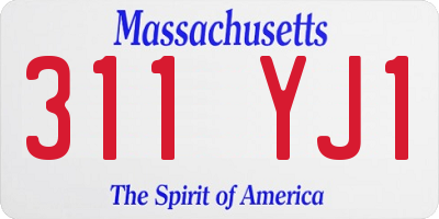 MA license plate 311YJ1