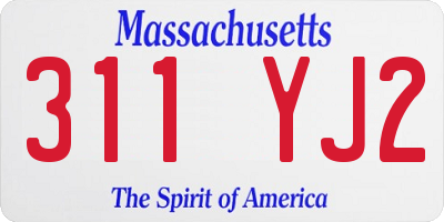 MA license plate 311YJ2