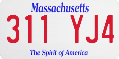 MA license plate 311YJ4