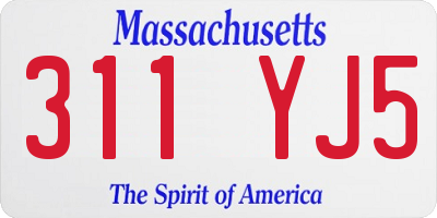 MA license plate 311YJ5