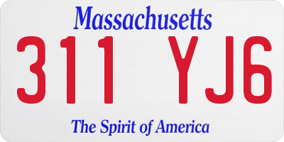 MA license plate 311YJ6