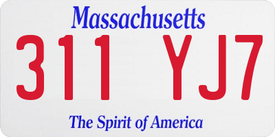 MA license plate 311YJ7