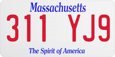 MA license plate 311YJ9