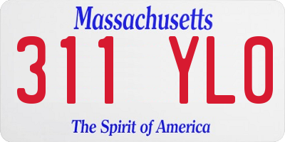 MA license plate 311YL0