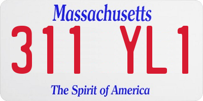 MA license plate 311YL1