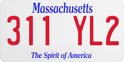 MA license plate 311YL2