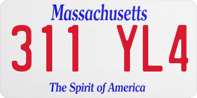 MA license plate 311YL4