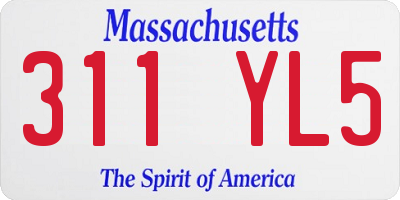 MA license plate 311YL5